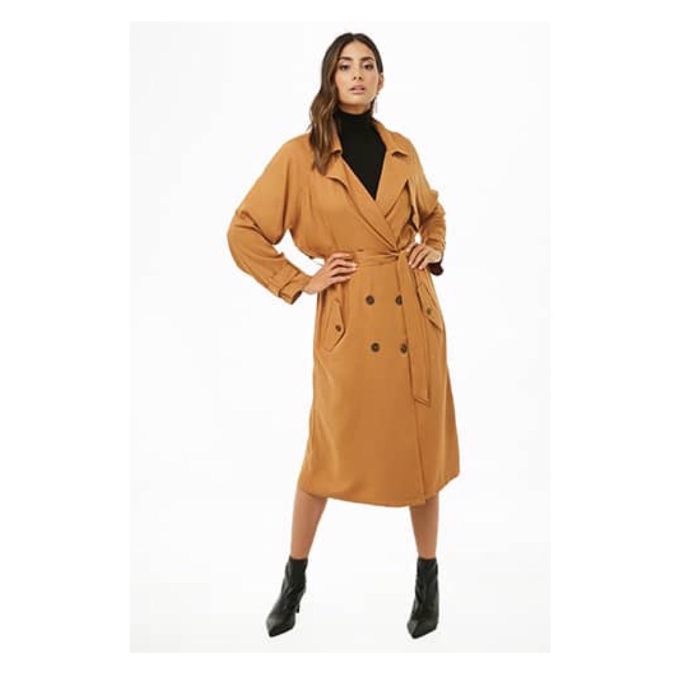 Forever 21 Camel Double Breasted Spring Trench